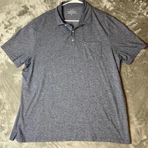 Vineyard Vines Edgartown Polo Shirt Mens XL Gray Pima Cotton Pocket Short Sleeve